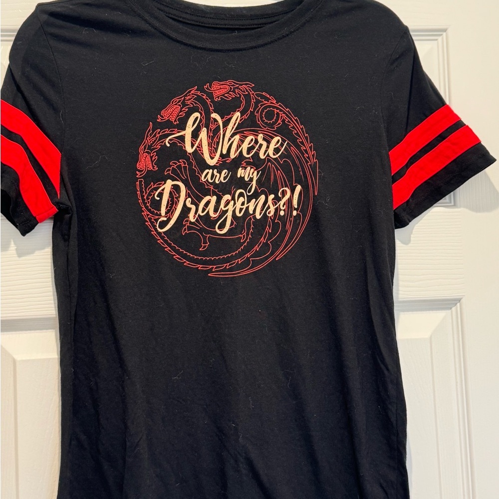 Black GOT T-Shirt with Where are my Dragons
